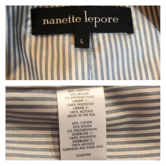 Nanette Lepore Gray Striped Cap Sleeve Blazer - Picture 7 of 8